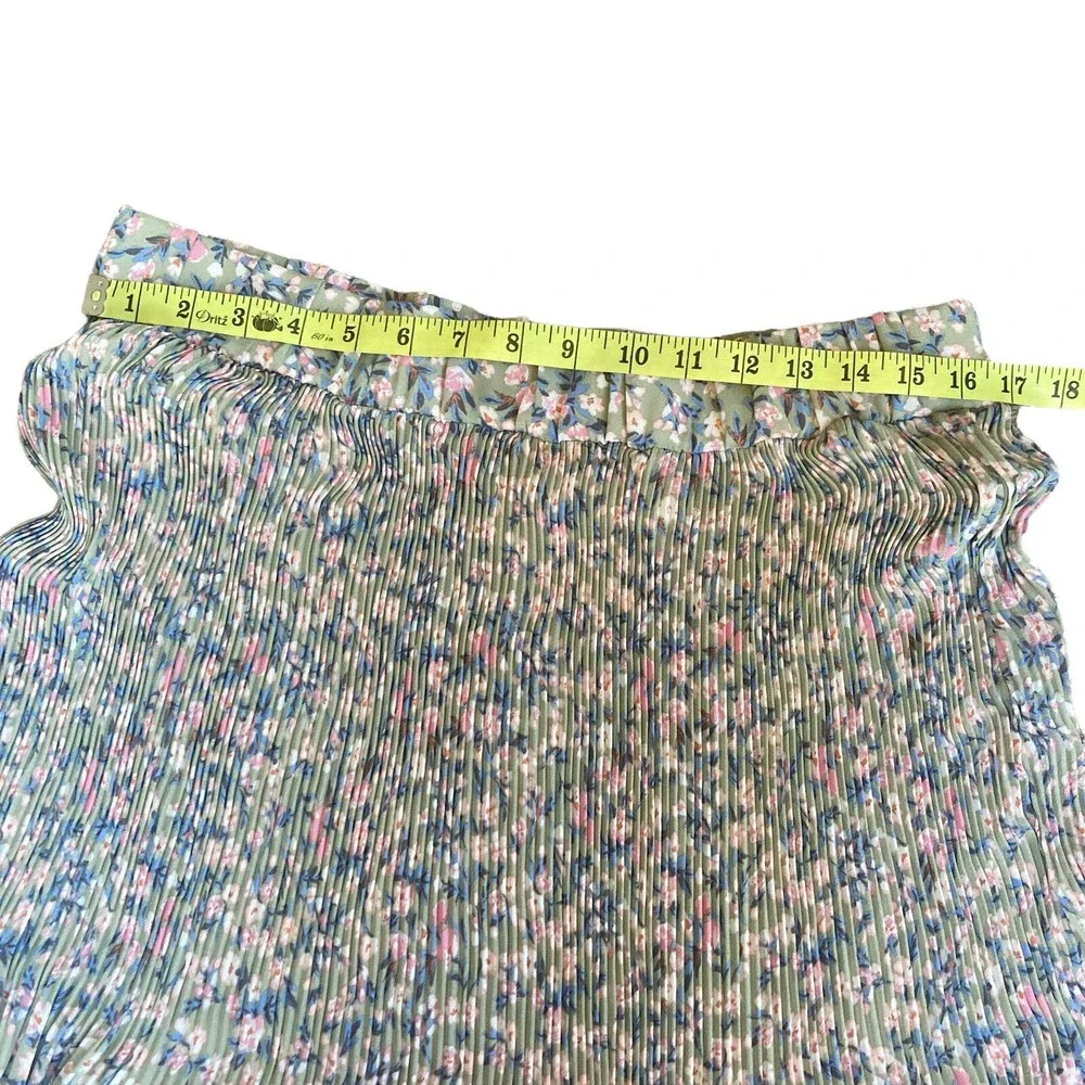 Status by Chenault Women’s XL Pleated Midi Skirt Floral Chiffon NWT